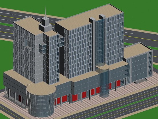 City office building construction avant-garde design hotel – 440 3D Model