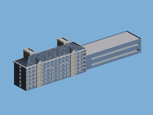 City hotel simple office building – 58 3D Model