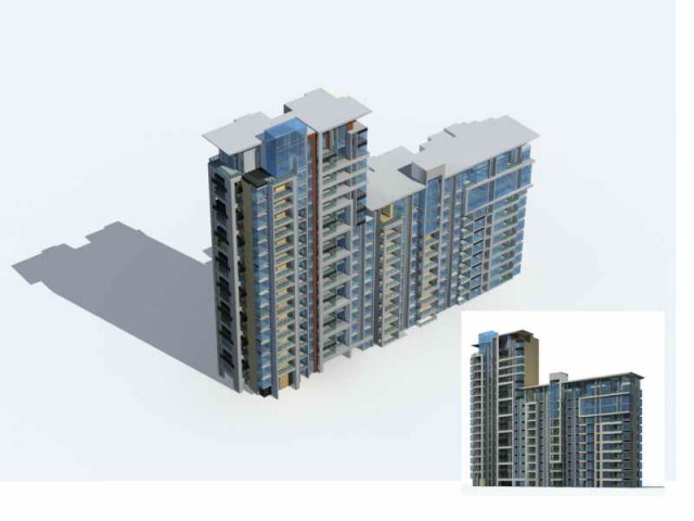 City Residential Garden villa office building design – 51 3D Model