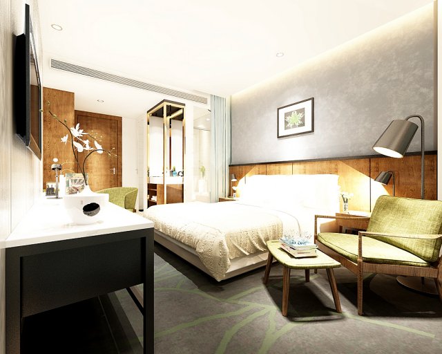 Bedroom hotel suites designed a complete 66 3D Model