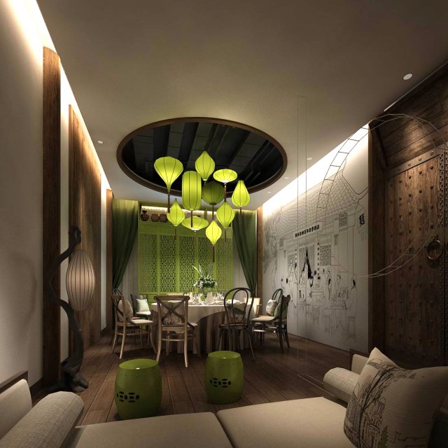 Private dining room space 20 3D Model