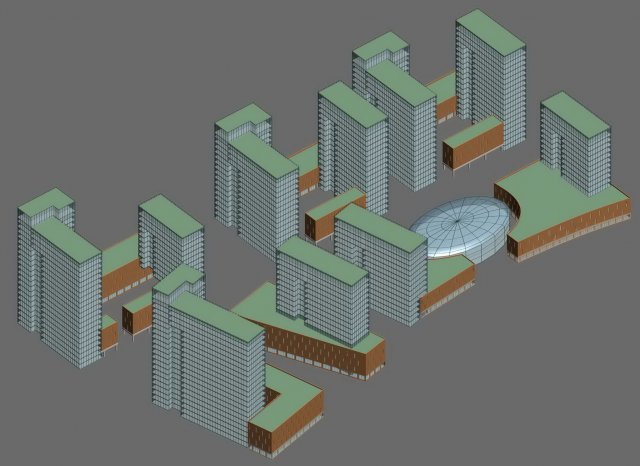 City hotel simple office building – 234 3D Model