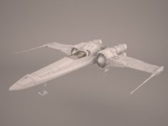 X-Wing Starfighter and R2D2 Star Wars 3D Model