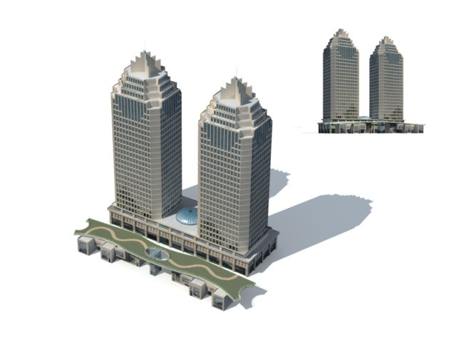 City office building construction avant-garde design hotel – 336 3D Model