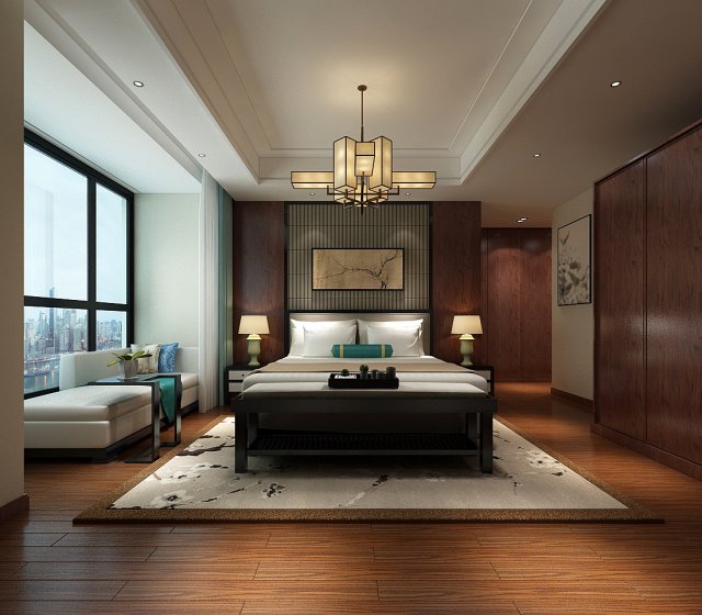 Bedroom hotel suites designed a complete 53 3D Model