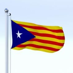 Animated Catalonia Flag 3D Model