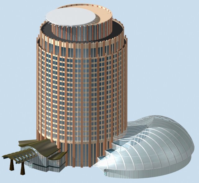 City office building construction avant-garde design hotel – 499 3D Model