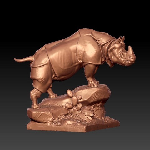 rhinoceros sculpture 3D Print Model