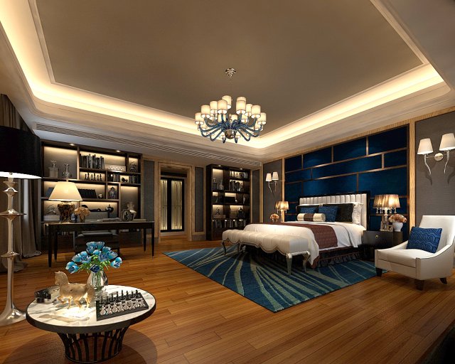 Bedroom hotel suites designed a complete 111 3D Model