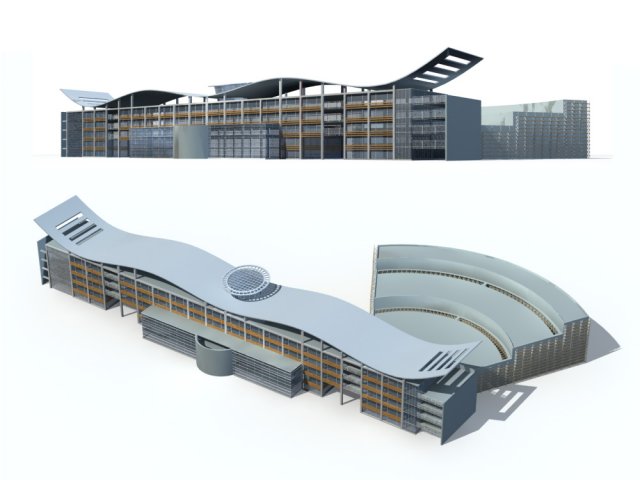 City office building construction avant-garde design hotel – 68 3D Model