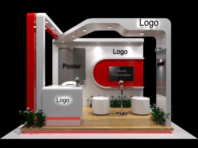 Exhibition stand with fabrication 3D Model