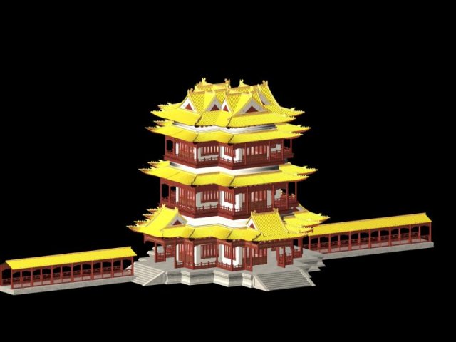 City chinese ancient luxury palace building – 98 3D Model