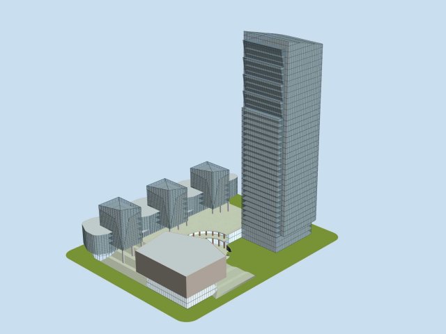 City office building construction avant-garde design hotel – 537 3D Model