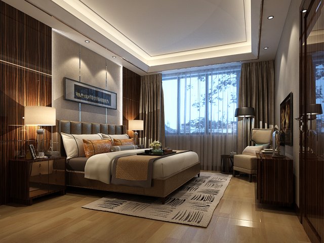 Deluxe master bedroom design 74 3D Model