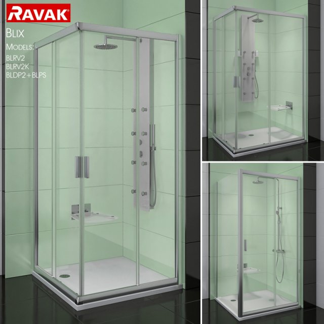Corner shower cabins Ravak Blix 3D Model