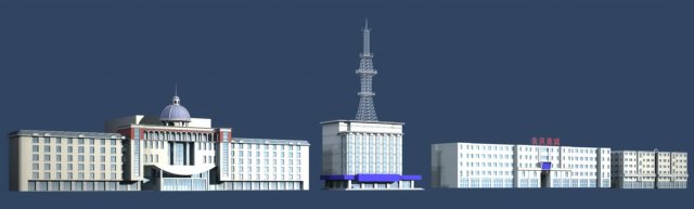 City hotel simple office building – 177 3D Model