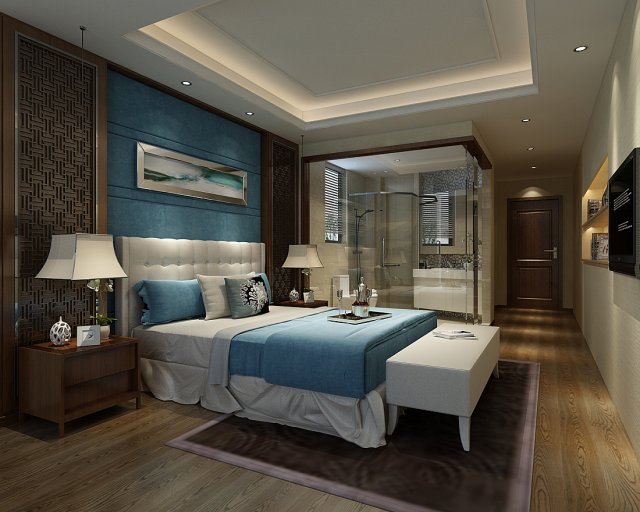 Bedroom hotel suites designed a complete 149 3D Model