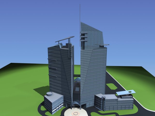 City office building construction avant-garde design hotel – 387 3D Model