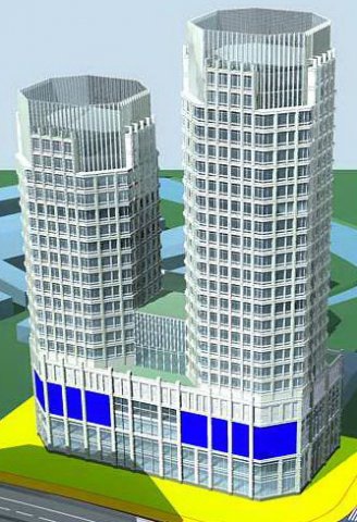 City office building construction avant-garde design hotel – 490 3D Model