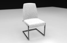 Modern Chair with leather silla moderna con cuero 3D Model