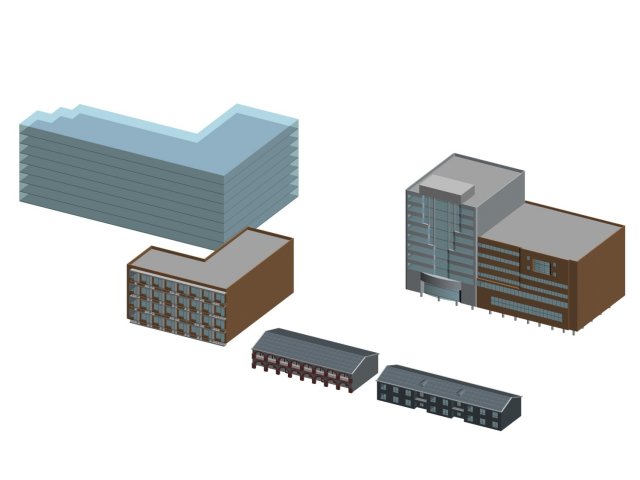 City hotel simple office building – 38 3D Model