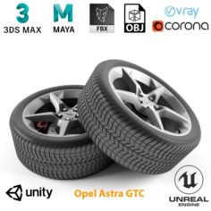 Opel Astra GTC Wheel 3D Model
