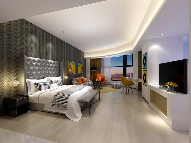 Stylish master bedroom design 30 3D Model