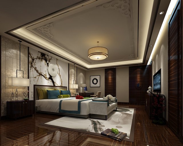 Bedroom hotel suites designed a complete 124 3D Model