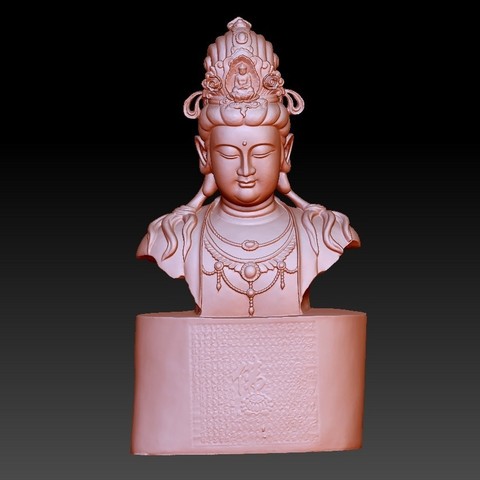 guanyin bodhisattva kwan-yin sculpture for cnc or 3d printer 47 3D Print Model