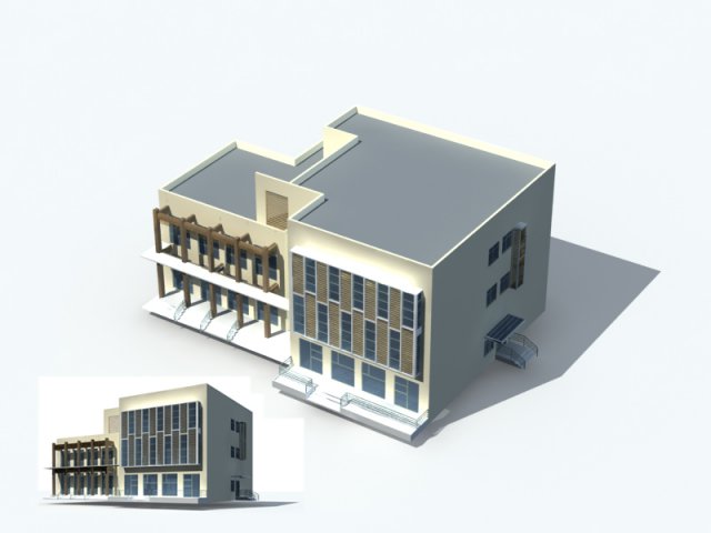 City office building construction avant-garde design hotel – 218 3D Model