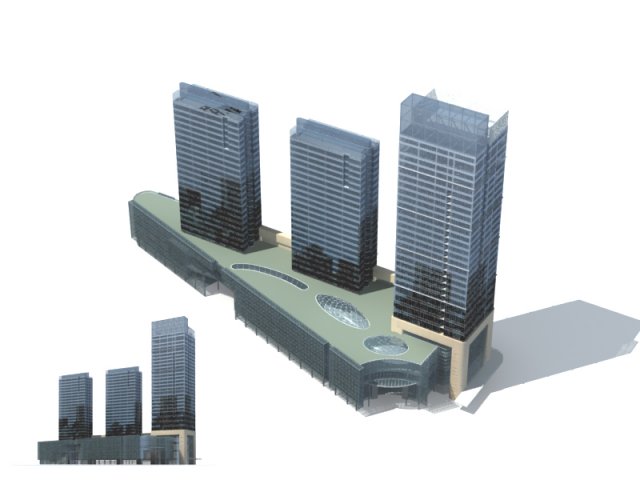 City office building construction avant-garde design hotel – 335 3D Model