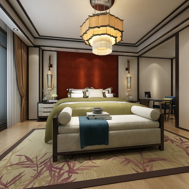 Bedroom hotel suites designed a complete 24 3D Model