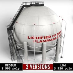 Industrial Sphere Tank Oil 3D Model