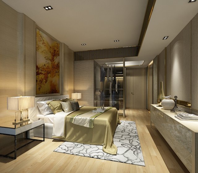Deluxe master bedroom design 18 3D Model