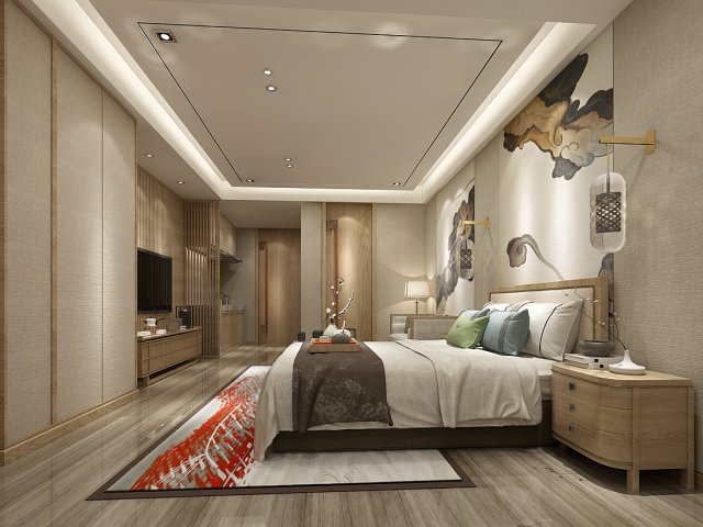 Bedroom hotel suites designed a complete 25 3D Model