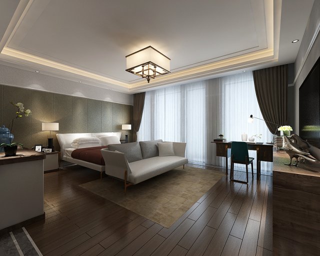 Bedroom hotel suites designed a complete 59 3D Model