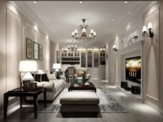 European-style living room design 64 3D Model