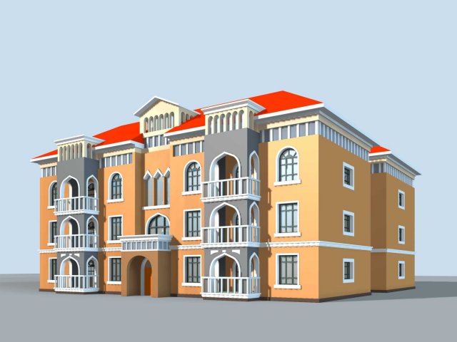 City ancient palace building luxury villas – 17 3D Model