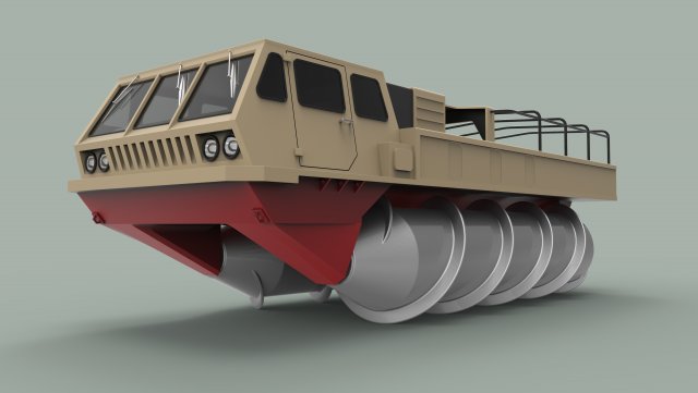 Screw terrain vehicle ZIL-4904 3D Model