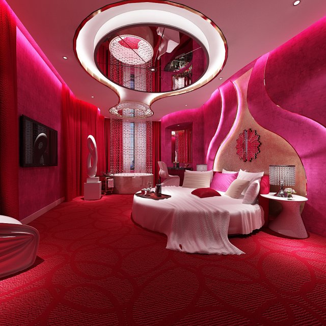 Bedroom hotel suites designed a complete 13 3D Model