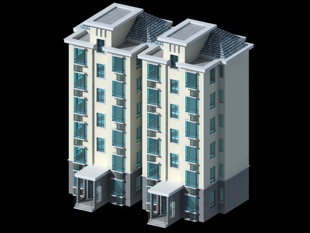 City Residential Garden villa office building design – 411 3D Model