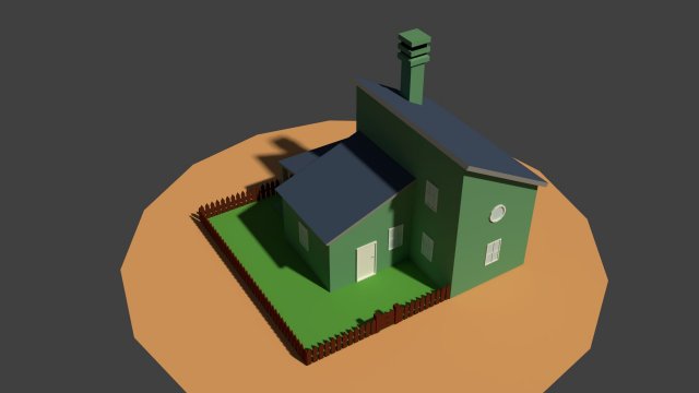 Low Poly Farm House 2 3D Model