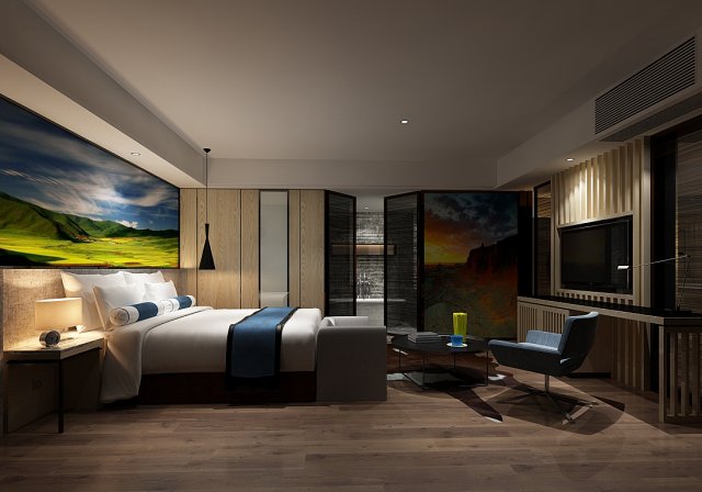 Bedroom hotel suites designed a complete 143 3D Model