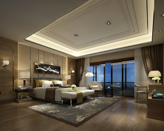 Bedroom hotel suites designed a complete 108 3D Model