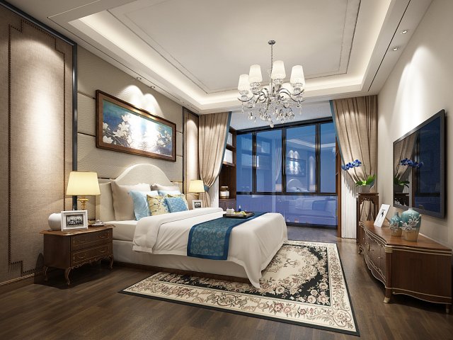 Deluxe master bedroom design 72 3D Model