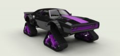 Dodge Charger with Mattracks Suspension tracks 3D Model