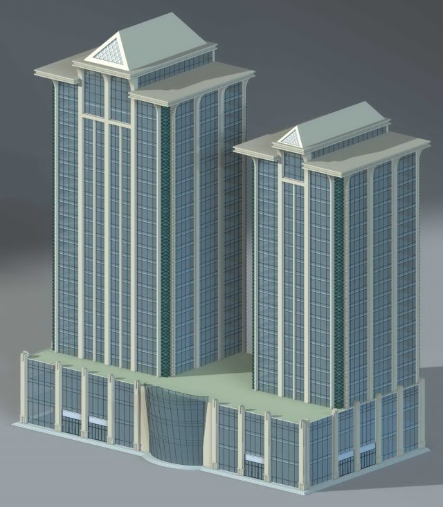 City office building construction avant-garde design hotel – 501 3D Model