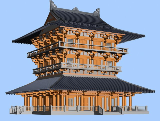 City chinese ancient luxury palace building – 33 3D Model