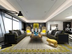 Stylish avant-garde living room design 16 3D Model