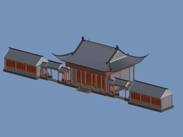 City chinese ancient luxury palace building – 91 3D Model